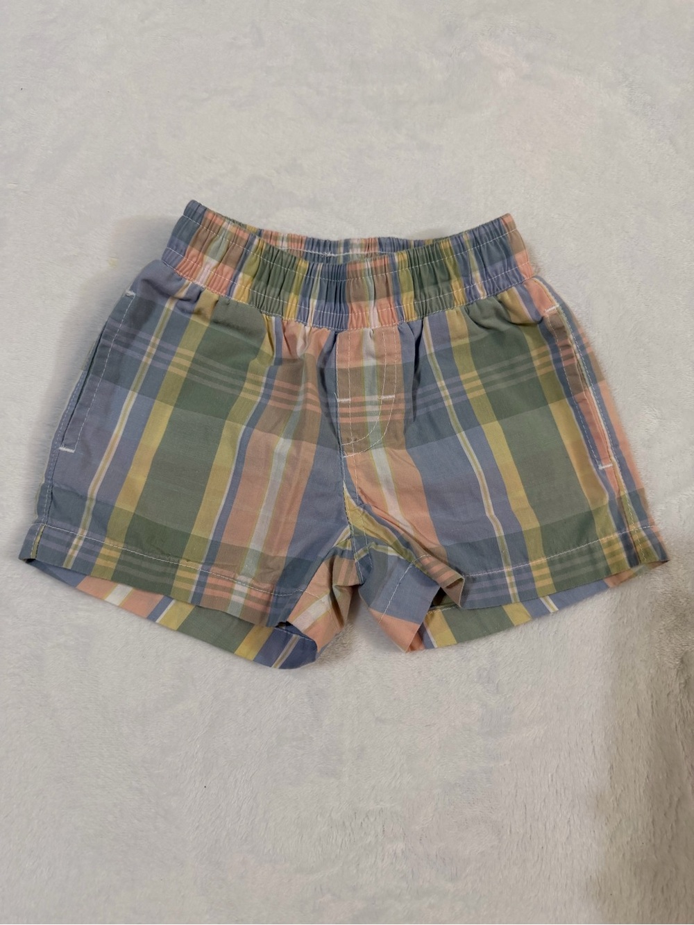 EEUC The Beaufort Bonnet Company Pastel Plaid Shorts  Green, Blue, Yellow, Peach